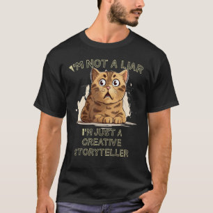 Funny Cat Stories with white Lie ideas for Man and T-Shirt