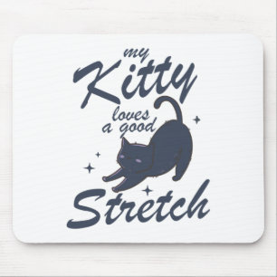 Funny Cat Stretch Shirt – Cute Kitty Yoga Gift Tee Mouse Mat