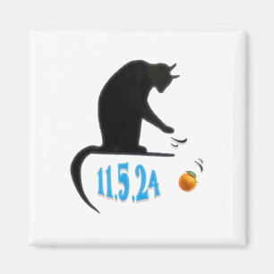 Funny Cat Swatting Orange Off Table On Election Da Magnet