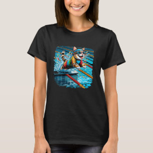 Funny Cat Swimmer Swimming Swim Coach Swimmer Cat  T-Shirt