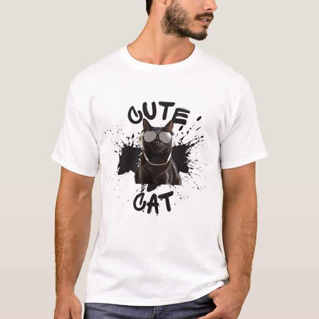 Funny Cat t-Shirt , Cat shirt ,Cat Lover Shirt,  (Front)