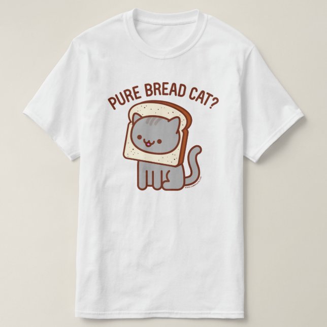 Funny Cat T-Shirt - "PURE BREAD CAT?" (Design Front)
