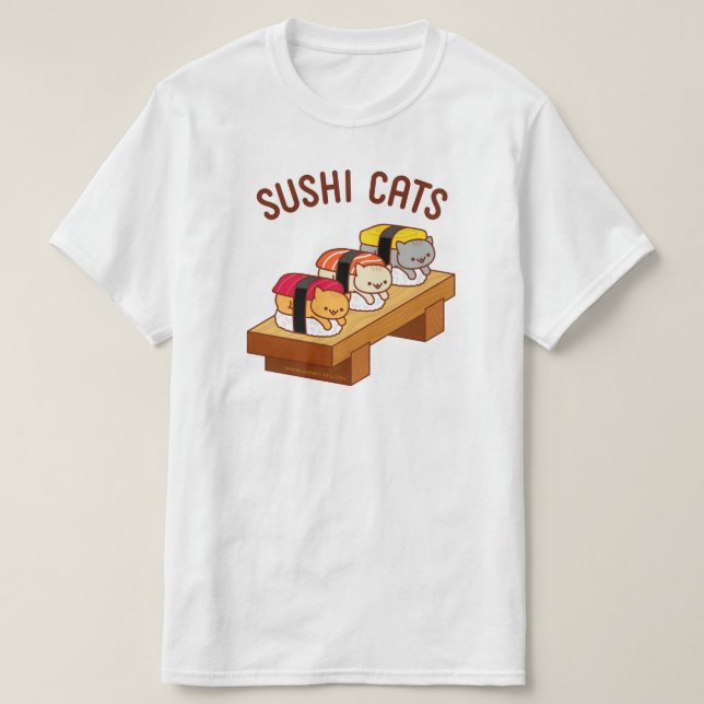 Funny Cat T-Shirt - SUSHI CATS (Design Front)