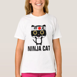 Funny cat T-shirts for girls kids NINJA CAT