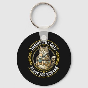 Funny Cat Tactical Military Cat Parent Baby Key Ring