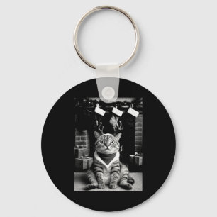 Funny Cat Taking A Selfie Christmas Xmas Pajamas H Key Ring
