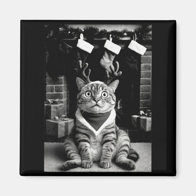 Funny Cat Taking A Selfie Christmas Xmas Pyjamas H Magnet (Front)