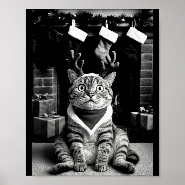 Funny Cat Taking A Selfie Christmas Xmas Pyjamas H Poster (Front)