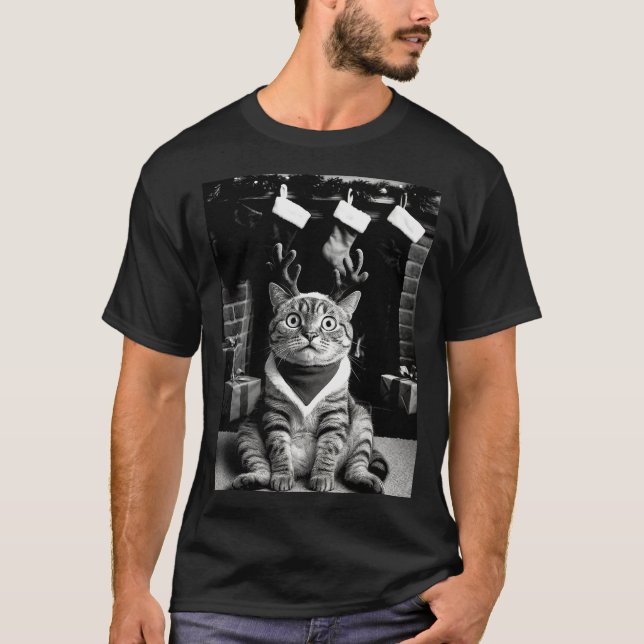 Funny Cat Taking A Selfie Christmas Xmas Pyjamas H T-Shirt (Front)