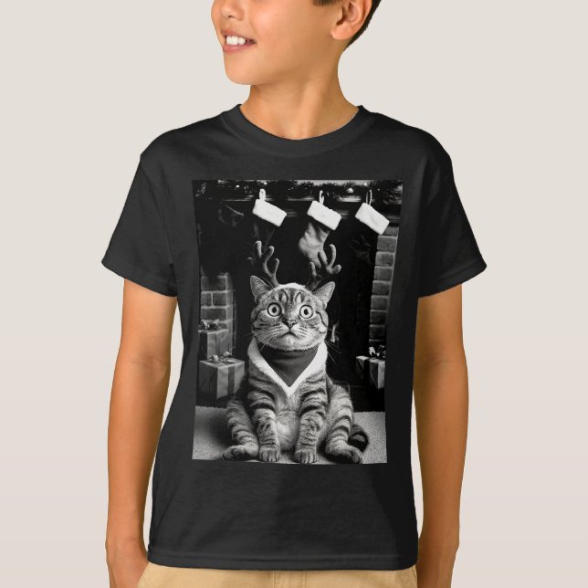 Funny Cat Taking A Selfie Christmas Xmas Pyjamas H T-Shirt (Front)