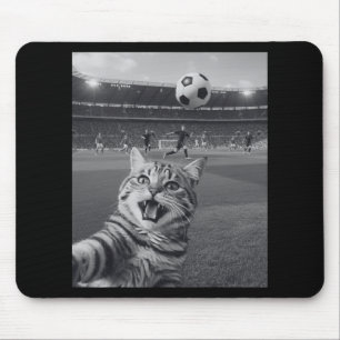 Funny Cat Taking Selfie At Footll Soccer Stadium S Mouse Mat