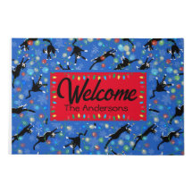 Funny Cat Tangled in Christmas Lights 