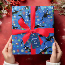 Funny Cat Tangled in Christmas Lights 