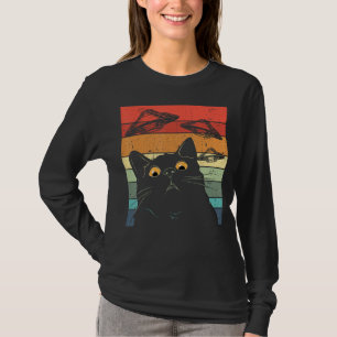 Funny Cat Tee, Galaxy Ca Spaceship Alien Cat UFO T-Shirt