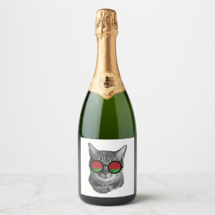 Funny Cat Tee Shirt - Belarus Sparkling Wine Label