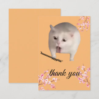 Funny cat thank you card