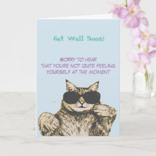 Funny Cat Themed Get Well Card