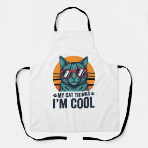 Funny Cat Thinks Im Cool Vintage Apron