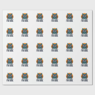 Funny Cat Thinks Im Cool Vintage Wrapping Paper