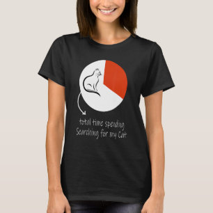 Funny Cat Time Pie Chart Total Time Searching For T-Shirt