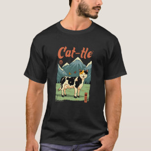 Funny Cat-tle Cat Cow Hybrid Design T-Shirt