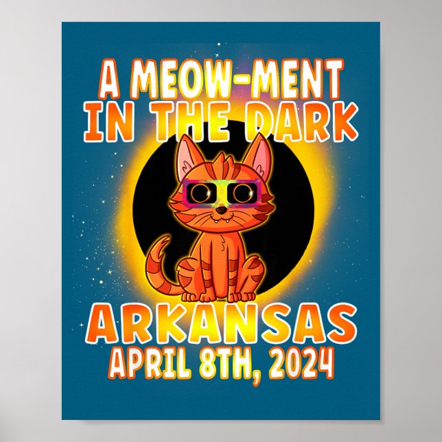 Funny Cat Total Solar Eclipse Pun Poster (Front)