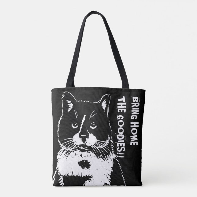 Funny cat tote bag (Back)
