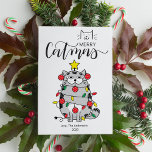 Funny Cat Tree Pet Lover Merry Catmas Flat Holiday Card<br><div class="desc">Introducing our 2023 Pet Lovers Non-Photo Flat Holiday Greeting Cards collection! Embrace the joy of the season with a variety of heartwarming themes, perfect for pet enthusiasts. From whimsical designs to elegant styles, our selection boasts an array of vibrant colours and charming fonts, providing the ideal canvas to convey your...</div>