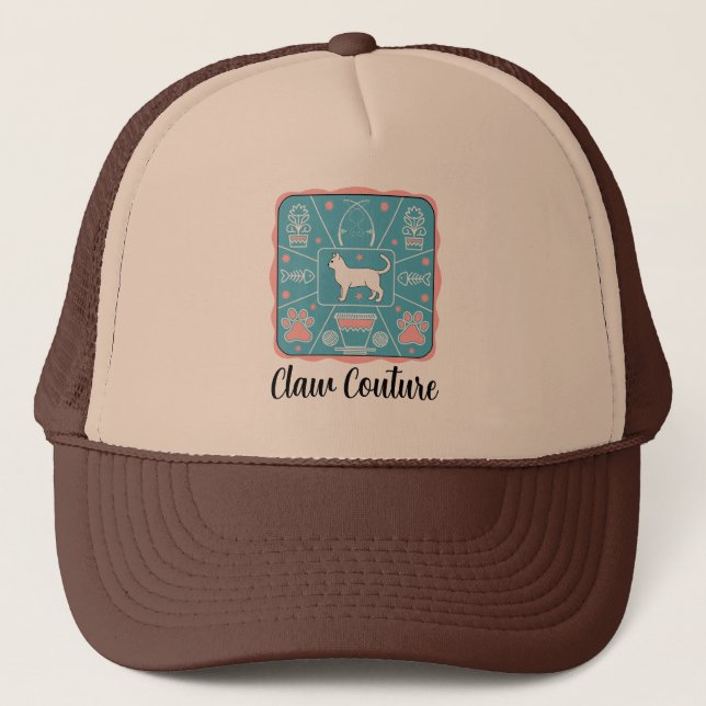 funny cat trucker hat (Front)