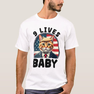 Funny Cat Trump 9 Lives JD Vance We Won T-Shirt