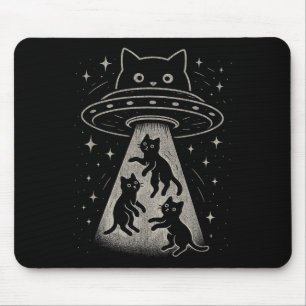 Funny Cat Ufo Cute Kitty Space Spaceship Alien Aes Mouse Mat