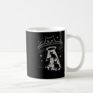 Funny Cat Ufo Spaceship Alien Galaxy Aesthetic Coffee Mug