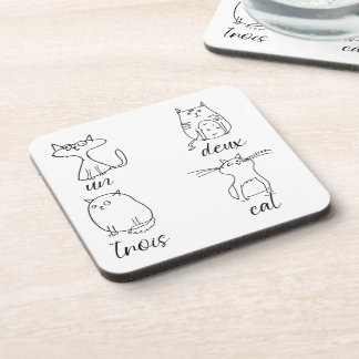 Funny Cat Un Deux Trois  Coaster
