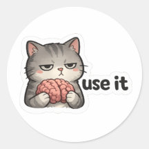 Funny Cat Use It Sticker