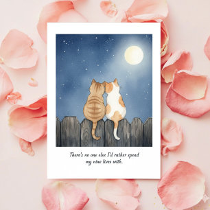 Funny Cat Valentine Card for Husband or Wife Love