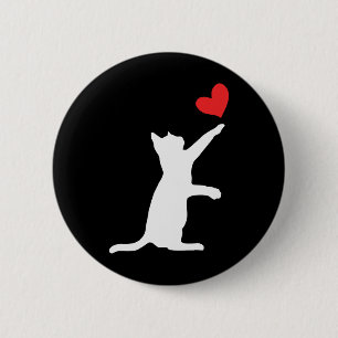 Funny Cat Valentine Cute Heart Cat Lover Valentine 6 Cm Round Badge