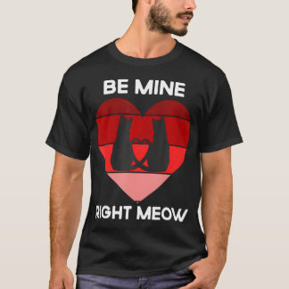 Funny Cat Valentines Day Be Mine Meow Cat Lover T-Shirt
