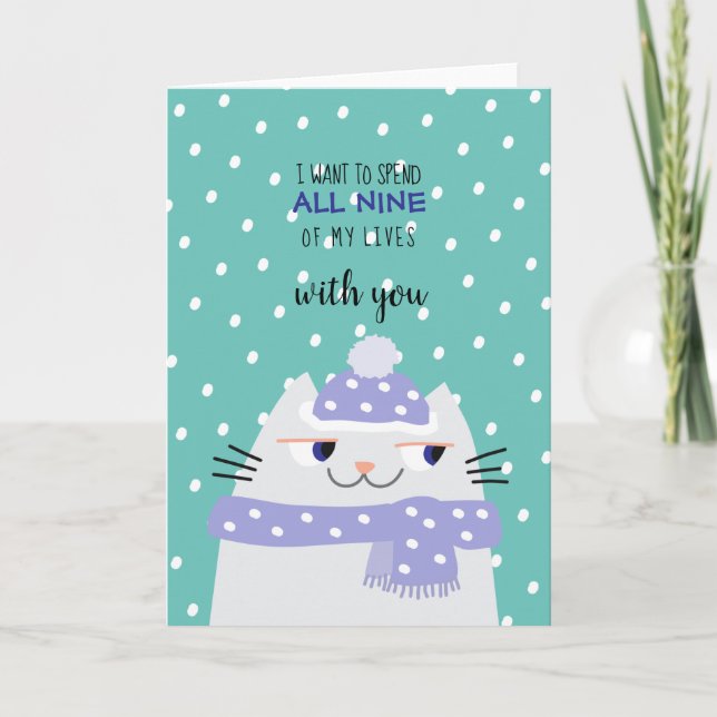 Funny Cat Valentine's Day Holiday Card (Front)