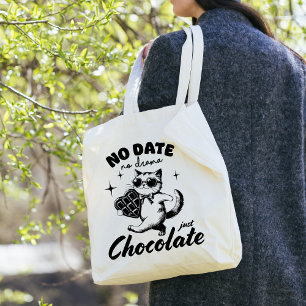 funny cat Valentine's Day Tote Bag