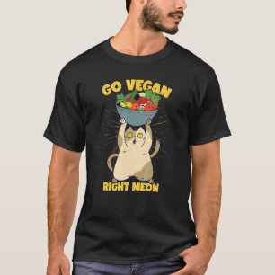 Funny Cat Veganism Plant Based Vegan T-Shirt