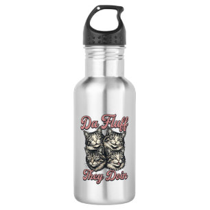 Funny Cat Vintage Engraving Da Fluff They Doin Des 532 Ml Water Bottle