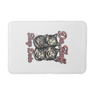 Funny Cat Vintage Engraving Da Fluff They Doin Des Bath Mat
