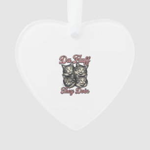 Funny Cat Vintage Engraving Da Fluff They Doin Des Ornament