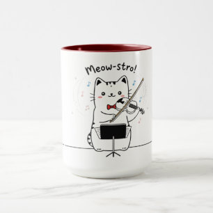 Funny Cat Violin Player Violinist Musician Mug