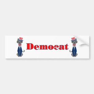 Funny Cat Vote Democat Politics Bumper Sticker