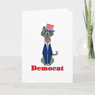 Funny Cat Vote Democat Politics Holiday Card