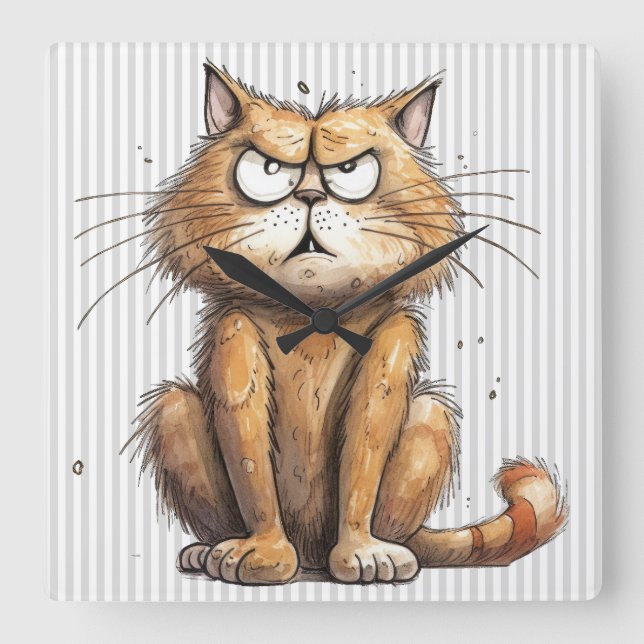 Funny Cat Wall Clock (Front)