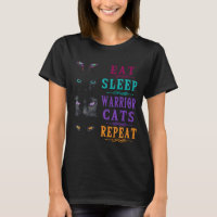 Funny Cat Warrior T shirt, Eat Sleep Warrior Cats