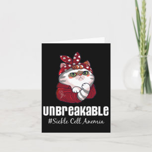 Funny Cat Warrior Unbreakable Sickle Cell Anaemia  Card