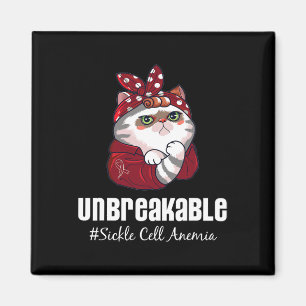 Funny Cat Warrior Unbreakable Sickle Cell Anaemia  Magnet